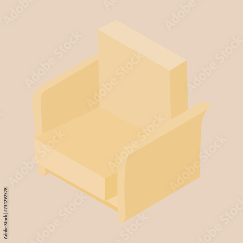 Soft chair. Vector drawing of upholstered furniture.
