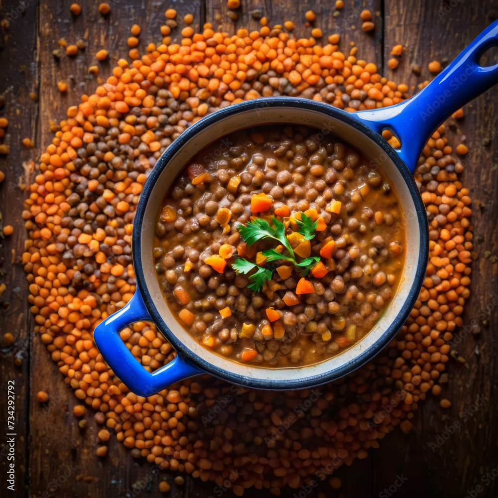 Delicious boiling hot lentils Delicious boiling hot lentils