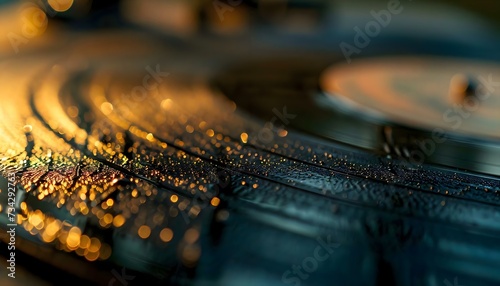 a close up of a record player's turntable