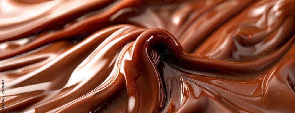 A close up view of a chocolate swirl on a white background, showcasing the intricate patterns and textures. A close up view of a chocolate swirl on a white background, showcasing the intricate patterns and textures.