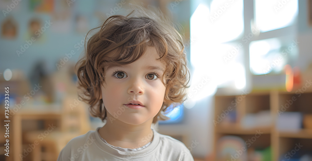 Charismatic child with big eyes and tender expression Charismatic child with big eyes and tender expression