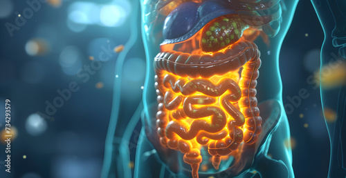 3d rendered illustration of a human anatomy Digestive System photo