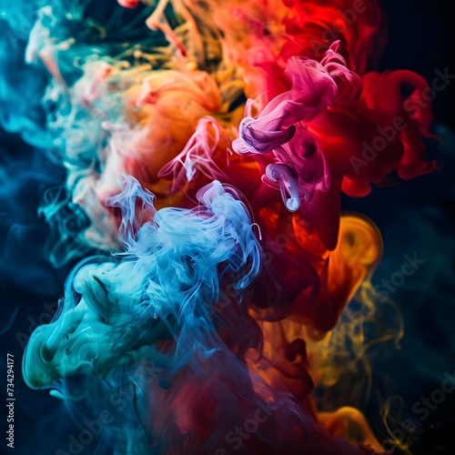 Wallpaper Mural a group of colored smokes on a black background Torontodigital.ca