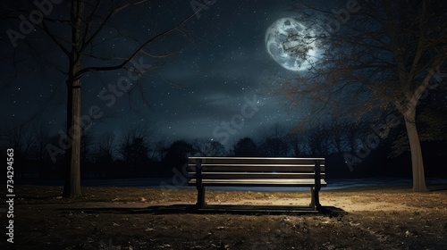 solitude park bench at night