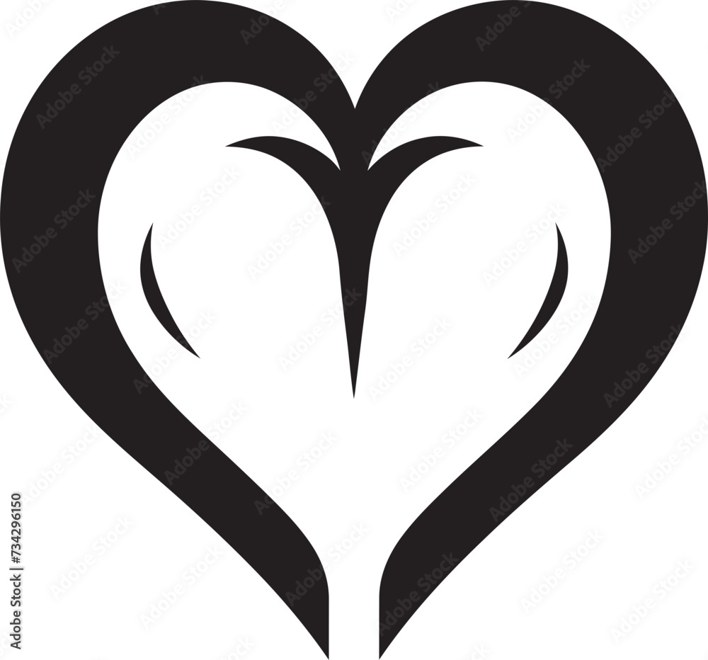 Stylish Heart Icon Modern Abstract Design Chic Black Heart Minimalist Decorative Element Stylish Heart Icon Modern Abstract Design Chic Black Heart Minimalist Decorative Element
