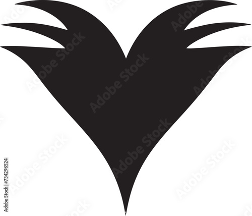Shadowed Serenade Stylish Vector Graphics of Black Heart Sable Sonata Minimalistic Abstract Black Heart Symbol