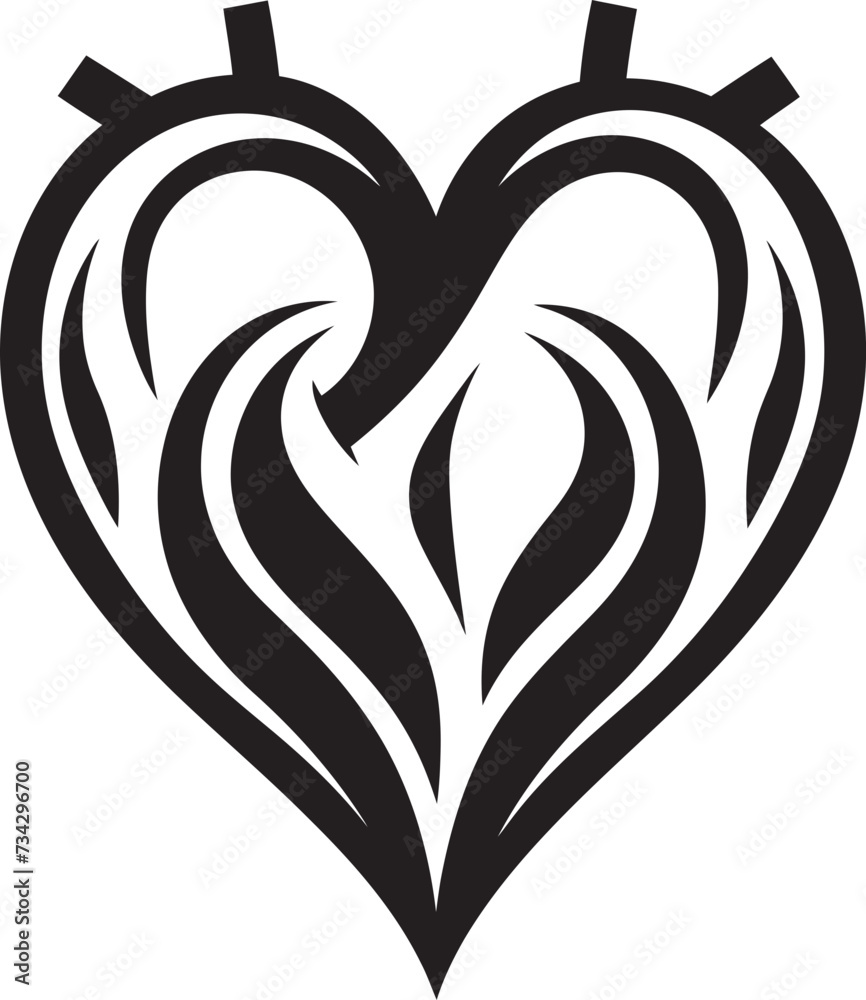 Graceful Heart Silhouette Stylish Vector Icon Elegant Black Heart Abstract Vector Design Icon Graceful Heart Silhouette Stylish Vector Icon Elegant Black Heart Abstract Vector Design Icon