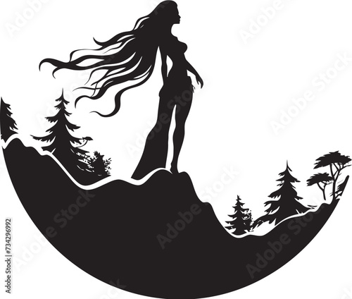 Ethereal Expression Elegant Abstract Woman Face Vector Art Sleek Shadow Portrait Intriguing Black Woman Face Design