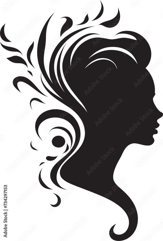 Silent Silhouette Sophisticated Abstract Woman Face Vector Element Gothic Gaze Modern Black Woman Face Icon Silent Silhouette Sophisticated Abstract Woman Face Vector Element Gothic Gaze Modern Black Woman Face Icon