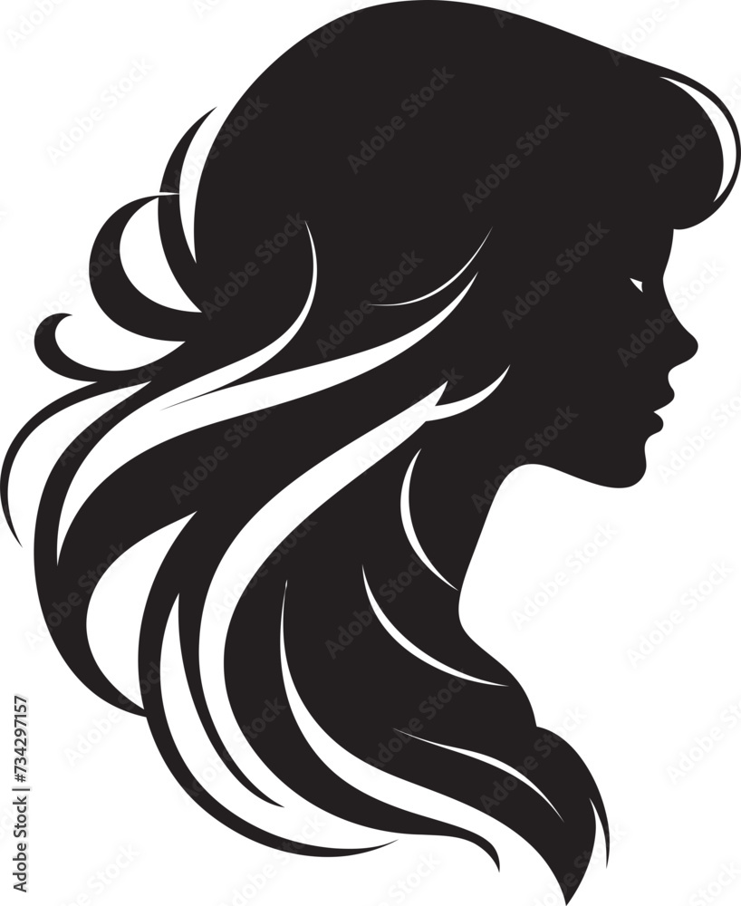 Enigma Essence Sleek Abstract Woman Face Vector Graphic Mystic Muse Elegant Vector Graphics of Black Woman Face