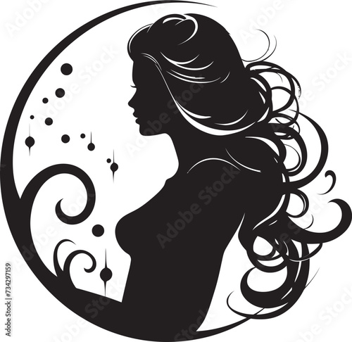 Ethereal Expression Stylish Black Woman Face Vector Element Sleek Shadow Portrait Minimalistic Abstract Woman Face Vector Graphic