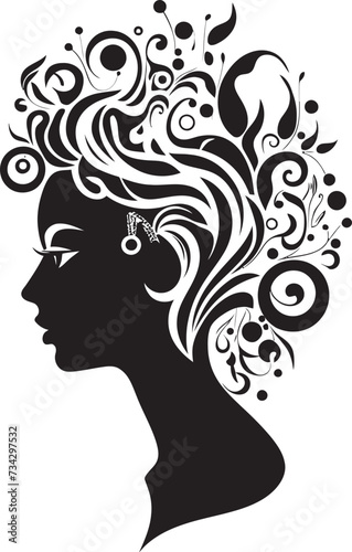 Mystic Muse Stylish Vector Design of Black Woman Face in Abstract Form Enigmatic Essence Elegant Abstract Woman Face Vector Graphic with Modern Black Accents