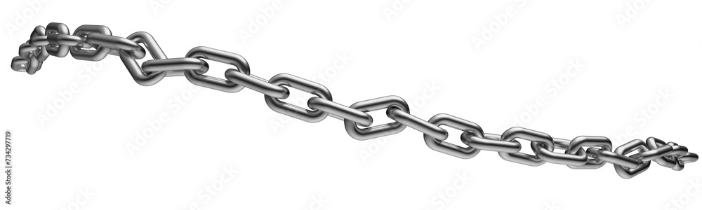 Silver chain isolated on a transparent background. 3D render. Silver chain isolated on a transparent background. 3D render.
