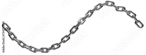 Silver chain isolated on a transparent background. 3D render. photo