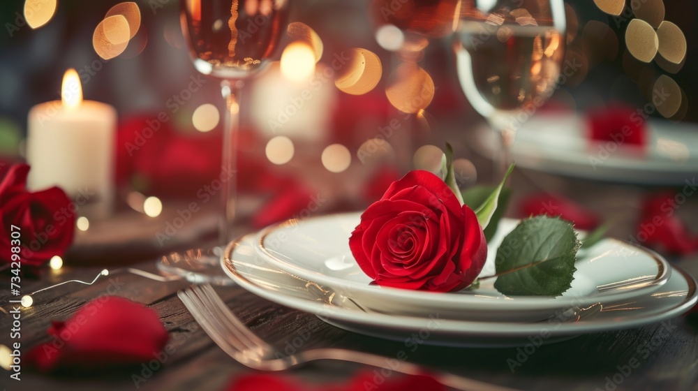 Romantic dinner table generative ai Romantic dinner table generative ai