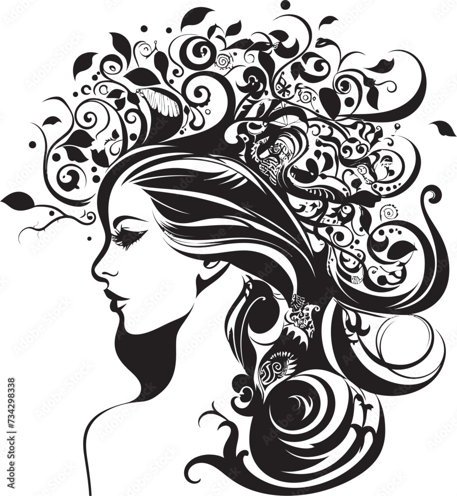 Gothic Grace Stylish Black Woman Face Vector Art Silent Silhouette Refined Abstract Woman Face Icon Gothic Grace Stylish Black Woman Face Vector Art Silent Silhouette Refined Abstract Woman Face Icon