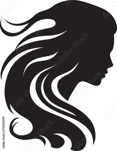 Dark Divinity Chic Abstract Woman Face Symbol Sleek Shadow Portrait Elegant Vector Design of Black Woman Face