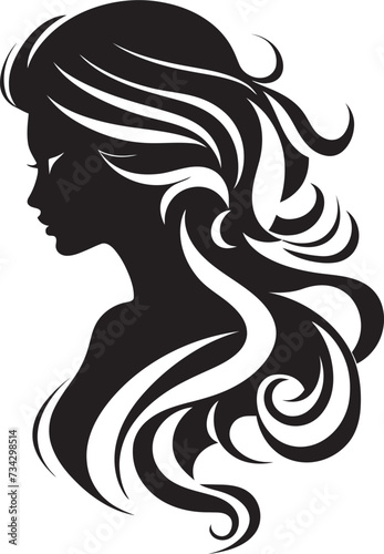 Silhouette Secrets Intriguing Black Abstract Woman Face Ethereal Enigma Chic Vector Design of Black Woman Face