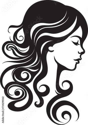 Nocturnal Elegance Chic Abstract Woman Face Icon Enigmatic Enchantment Minimalistic Vector Design of Black Woman Face © BABBAN