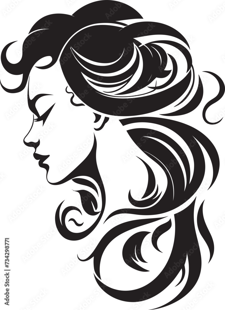 Silent Silhouette Refined Vector Graphic of Black Woman Face Mystic Monochrome Minimalistic Abstract Woman Face Symbol Silent Silhouette Refined Vector Graphic of Black Woman Face Mystic Monochrome Minimalistic Abstract Woman Face Symbol