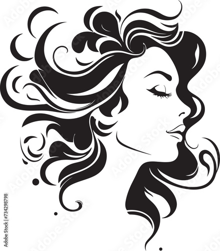 Obsidian Opulence Stylish Black Abstract Woman Face Icon Silhouette Sensations Elegant Vector Design of Black Woman Face © BABBAN