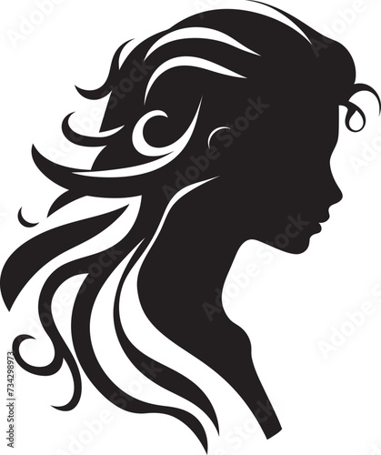 Enigma Essence Stylish Vector Graphics of Black Woman Face Mystic Muse Elegant Abstract Woman Face Vector Art