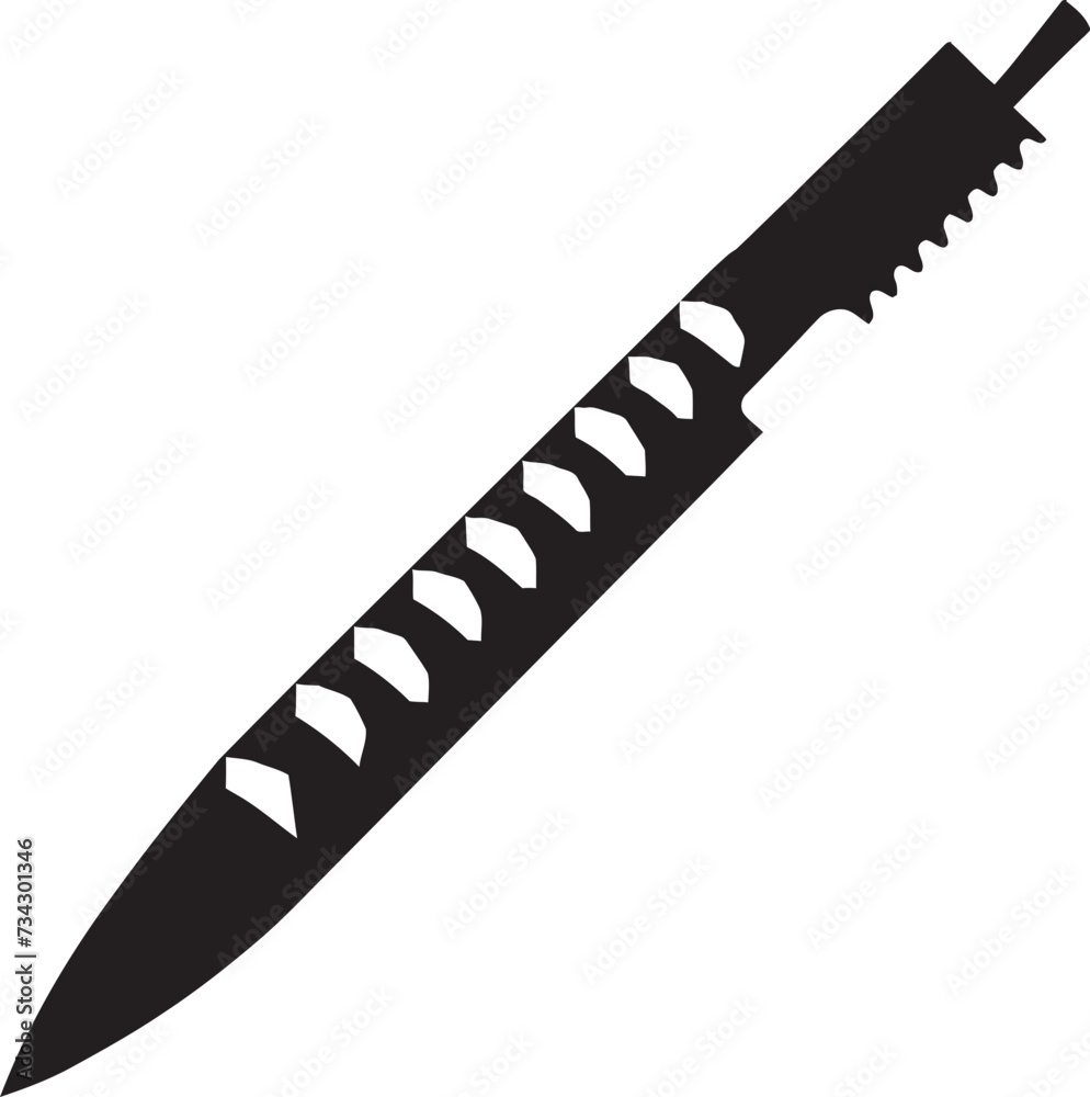 Shadow Sabre Elegant Vector Knife Graphic Ink Intruder Modern Black Combat Knife Graphic