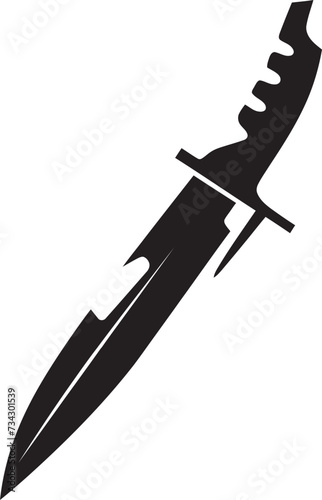 Gothic Gladiator Sophisticated Black Knife Symbol Silent Saboteur Minimalistic Combat Knife Illustration