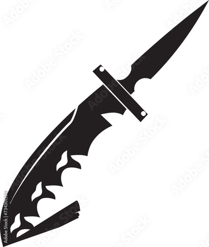 Mystic Militant Intriguing Vector Blade Design Ebony Enforcer Refined Black Combat Knife Icon