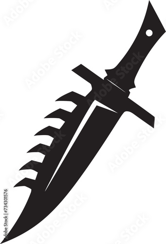 Silent Saboteur Minimalistic Combat Knife Illustration Mystic Militant Intriguing Vector Blade Design