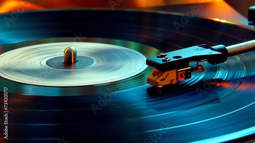 The record player plays vinyl, generative ai