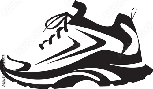 Midnight Maverick Elegant Black Sports Shoe Design Ink Innovator Contemporary Vector Shoe Graphic