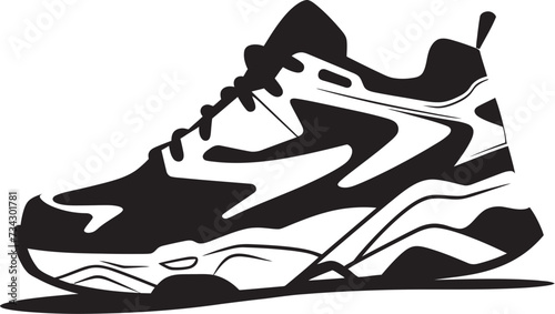 Ink Innovator Contemporary Vector Shoe Graphic Shadow Speedster Chic Black Shoe Icon
