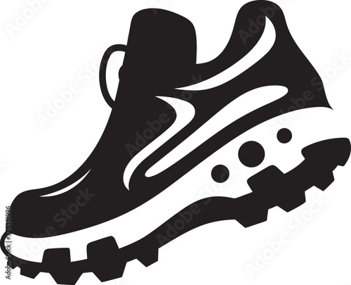 Ink Innovator Contemporary Vector Sports Shoe Shadow Speedster Chic Black Vector Sports Shoe