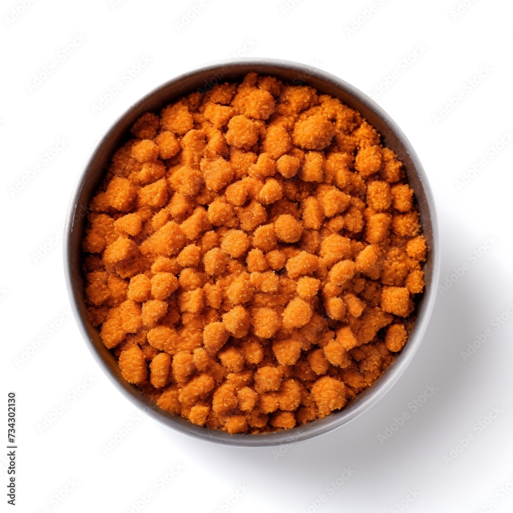 top view of dry animals food isolated on white background top view of dry animals food isolated on white background