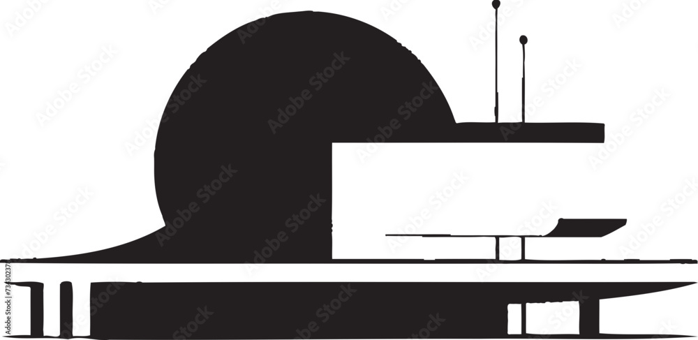 Gothic Glamour Sophisticated Black Building Element Silent Symmetry Minimalistic Vector Architecture Design