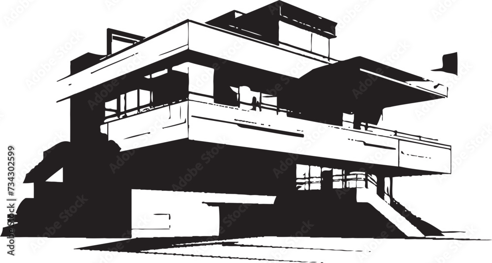 Urban Noir Chic Vector Icons Ink Innovations Contemporary Architecture Designs