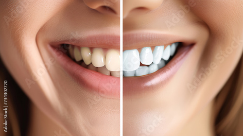 Radiant Smile Transformation: Dental Whitening Before and After. Generative AI