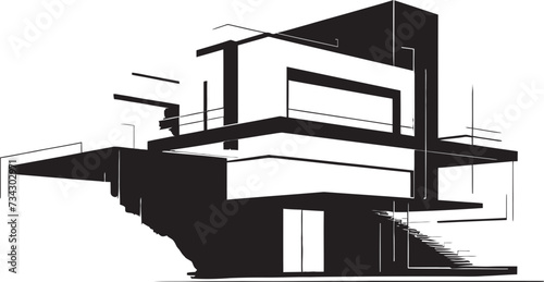 Gothic Genesis Sophisticated Abstract Architecture Symbol Silent Skylines Minimalistic Vector Structure Graphic