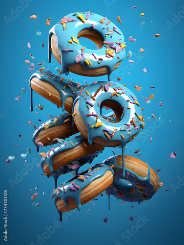 donuts flying in the air
