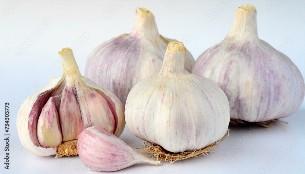 Obraz premium Garlic bulbs isolated on white background 