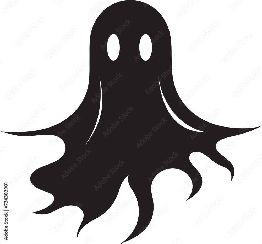 Fototapeta premium Lilliputian Ghostly Magic Mini Ghost Icons Mini Ghostly Treasures Petite Black Ghost Symbols