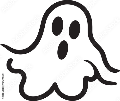 Wee Ghostly Greetings Petite Black Ghost Symbols Diminutive Spirit Whispers Enchanting Vector Graphics