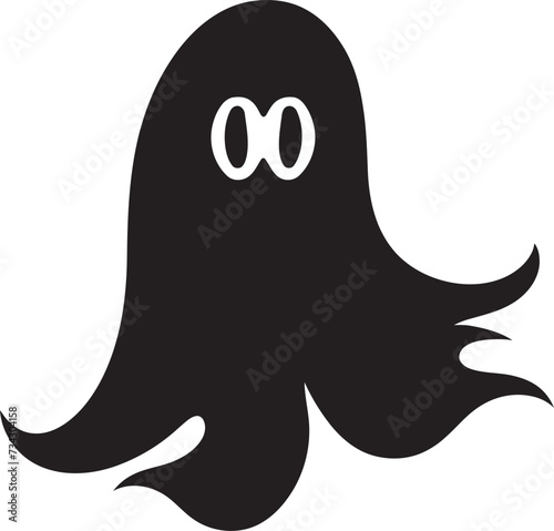 Lilliputian Ghost Gang Playful Black Ghost Symbols Wee Wraith Wonders Mini Ghost Illustrations