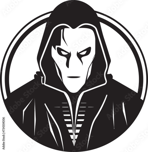 Techno Trickster Digital Cyber Thief Icon Virtual Vandal Sinister Vector Thief Symbol