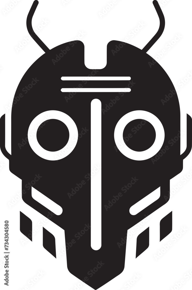 Digital Dynamo Cybernetic Face Symbol Techno Titan Vector Robot Design Digital Dynamo Cybernetic Face Symbol Techno Titan Vector Robot Design