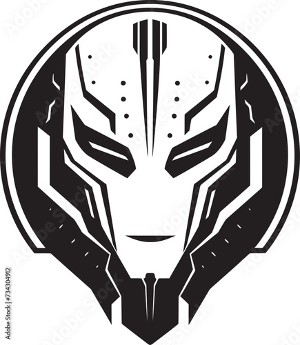 Robotic Resonance Vector Android Face Symbol Techno Trooper Cyberrobotic Head Design