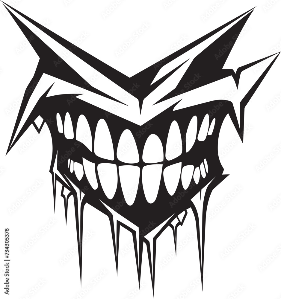 Obraz premium Devilish Snarl Sinister Iconic Jawline Abyssal Grin Black Evil Creature Mouth