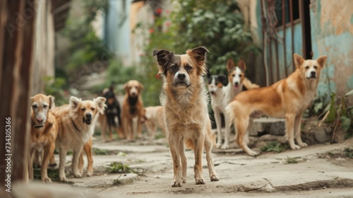 stray dogs on urban streets generative ai