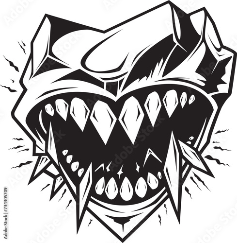 Infernal Maw Sinister Abyssal Mouth Graphic Demons Snarl Black Ghastly Jawline Icon